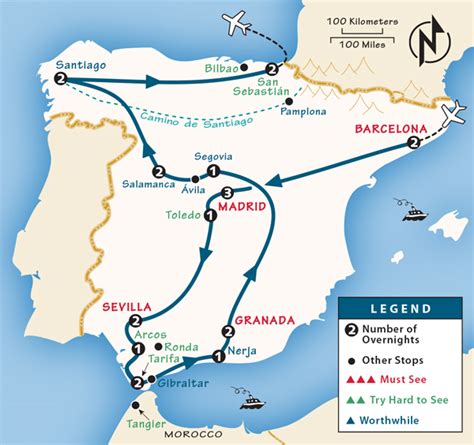 one week tour of spain.